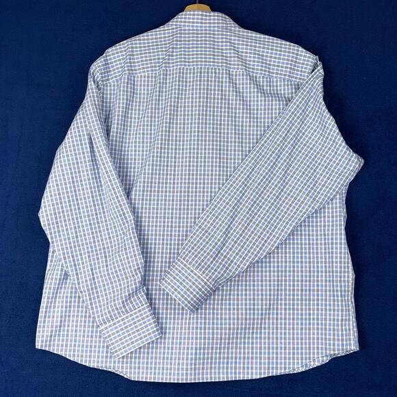 UNTUCKit Shirt Mens 2XL Blue Check Relaxed Fit Wrinkle Free Long Sleeve Offcie - Picture 3 of 9
